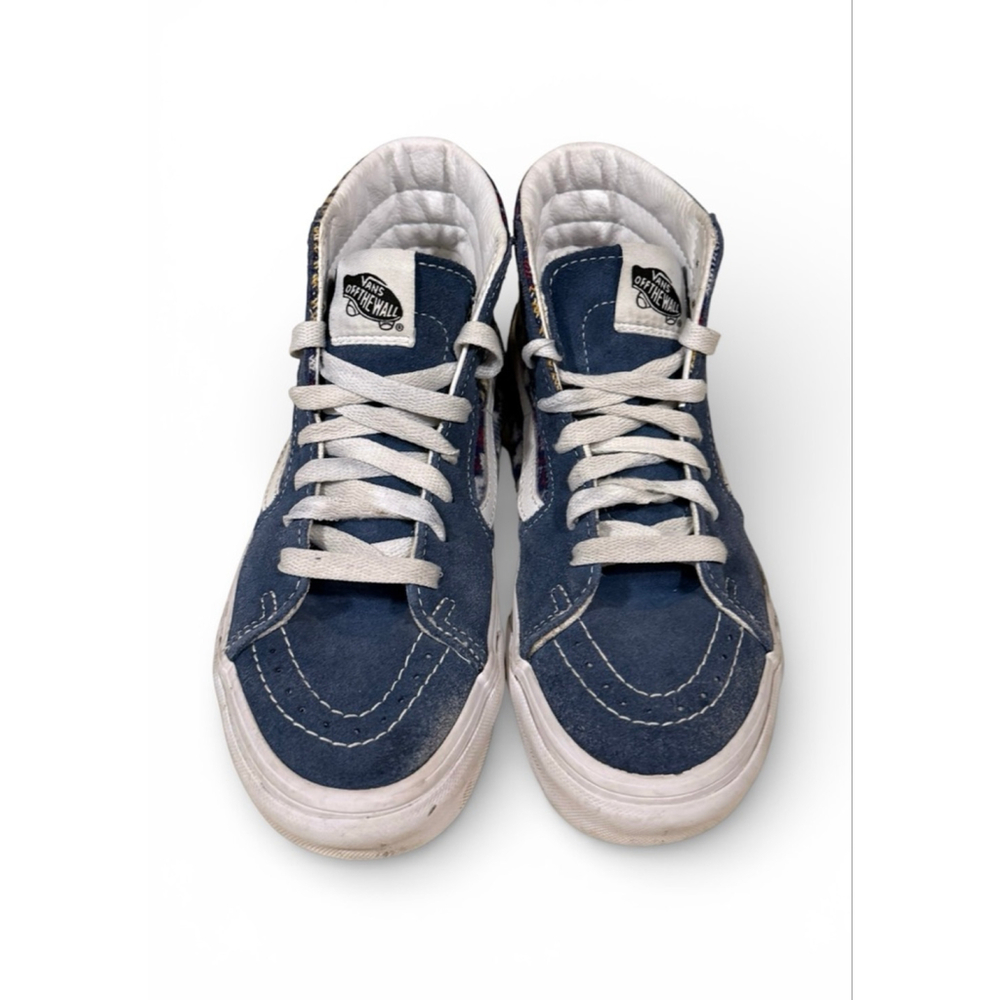Vans Sk8-Hi Fair Isle Blue Multi Suede Canvas Skate Shoes W 5.5/M 4 Unisex - Picture 2 of 9